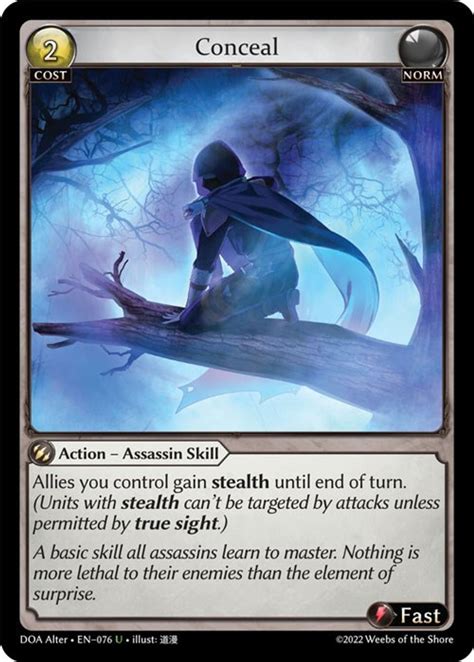 Conceal Dawn Of Ashes Alter Edition Grand Archive TCG