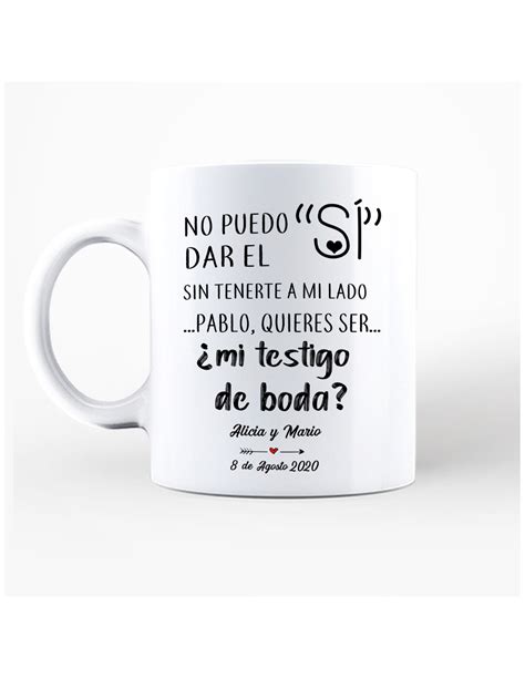 Taza Personalizada Testigo De Boda Turegalopersonal