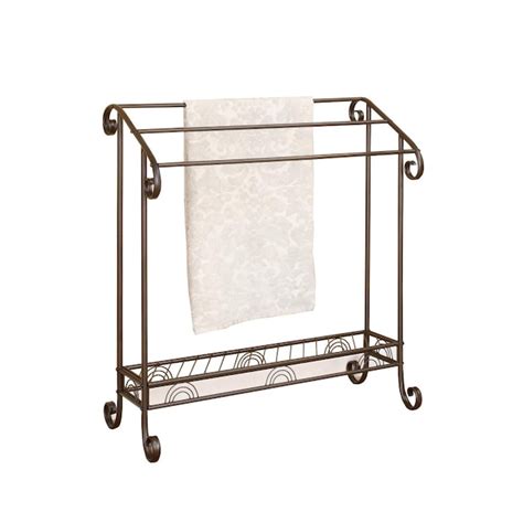 Benzara Dark Bronze Freestanding Towel Rack 33-in x 15.25-in at Lowes.com