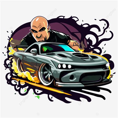 Fast And Furious Vector Sticker Clipart Tattoo Design Of A Man On A