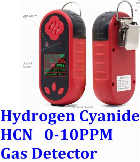 Hcn Hydrogen Cyanide Portable Industrial Gas Detector Leak Detector Four Alarm Mode 0 10ppm