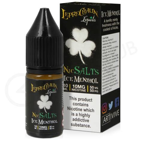 Ice Menthol Nic Salt E Liquid By Leprechaun Liquids