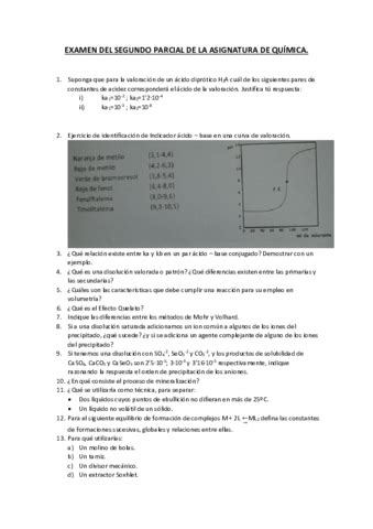 Examen Segundo Parcial Quimicavolumetrias Pdf