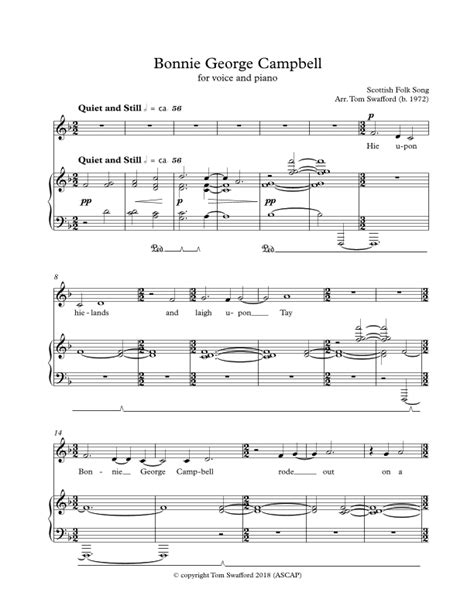 Bonnie George Campbell For Voice And Piano Arr Tom Swafford By