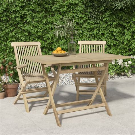 Gartentisch Klappbar Grau 120x70x75 Cm Massivholz Teak Weddig