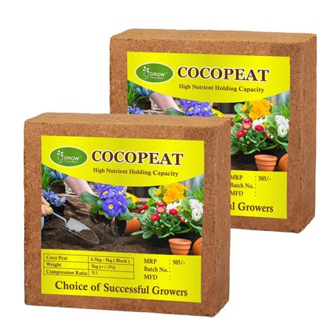 Greeneem Grow Your Own Cocopeat Expand Upto 10 Kg Block Expands Upto