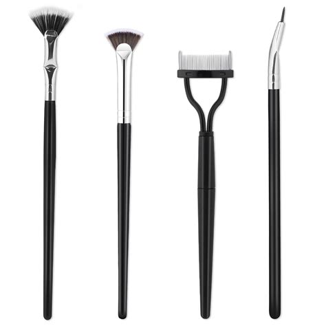 Salbsever4pcs Mascara Fan Brush For Lashes Folding Angle Scalloped Lash Brush