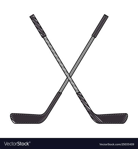 Hockey Sticks Crossed Emblem Royalty Free Vector Image