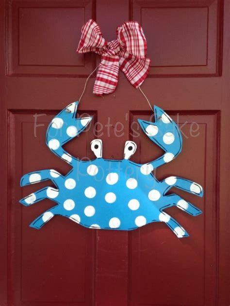 Whimsicalcrabdoorhangerbyforpetessakepotteryonetsy Blue Crabs