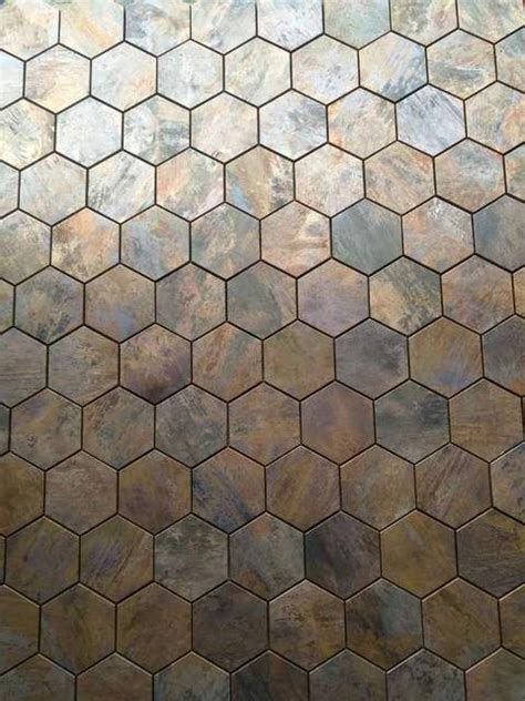 20 Hexagon Copper Mosaic Tiles The Urban Decor