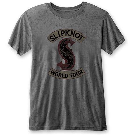 Slipknot World Tour Burnout Charcoal Grey T Shirt Merchoid France