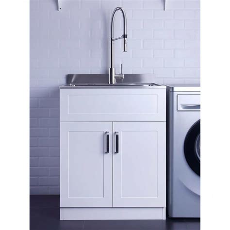 Afa Stainless Steel Laundry Sink X With Faucet Cabinet