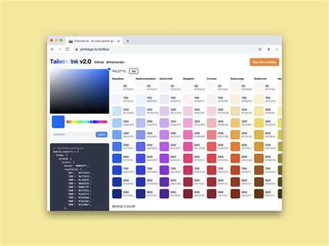 Tailwind Ink | AI color palette generator for Tailwindcss