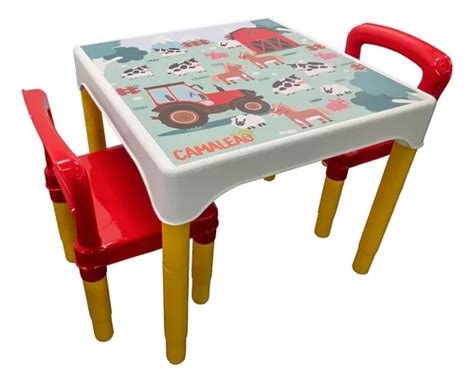 Conjunto Mesa Mesinha Infantil 2 Cadeiras Escolar Plástica