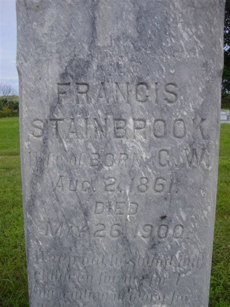 Francis Frances Klotz Stainbrook Unknown 1900 Find A Grave Memorial