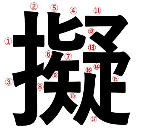 てへんに疑の漢字擬の意味や読み方や部首や画数や熟語や書き方や異体字は？ モアイライフ（more E Life）