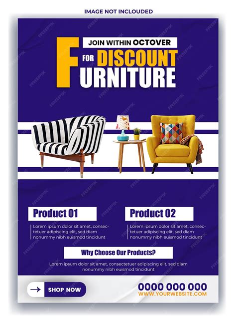 Premium Vector Furniture Sale Promotion Flyer Template Design