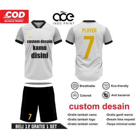 Jual Baju Bola Jersey Bola Voly Futsal Sepak Bola Dll Custom Free