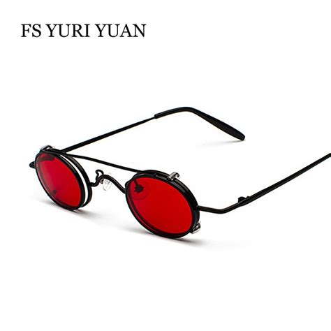 Fs Yuri Yuan Retro Rot Linse Steampunk Sonnenbrille M Nner Kleine Gr E