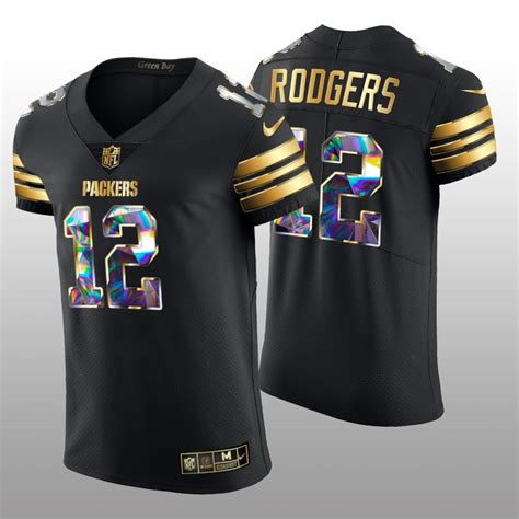 Green Bay Packers Aaron Rodgers Black Golden Edition 2021 NFL MVP – Men ...