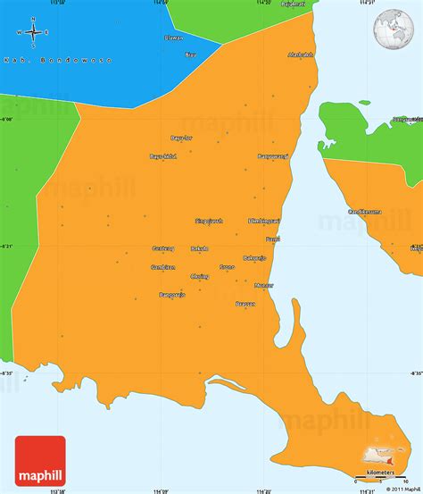 Political Simple Map of Kab. Banyuwangi