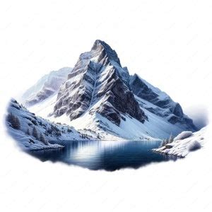 Snow Mountain Clipart Majestic Snow Mountain Clipart Bundle 10 High-quality Designs Winter ...