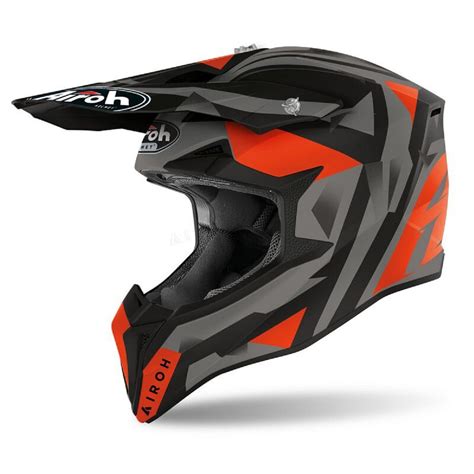 Casco Airoh Cross Wraap Sequel Naranja Gris Negro Grs Motoshop