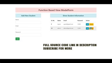 Student Records Management Django Crud Project With Source Code