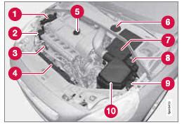 Volvo V60 Conduite Et Entretien Compartiment Moteur Vue D Ensemble