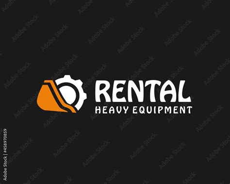 heavy equipment rental logo design stock vector adobe stock