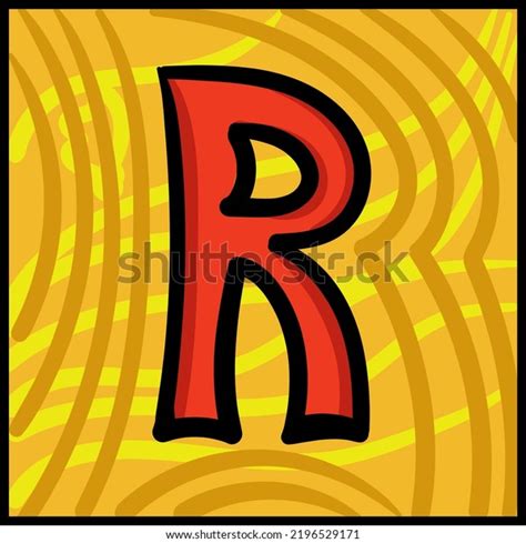 Colourful Illustration Letter R Handdrawn Vector Stock Vector Royalty Free 2196529171