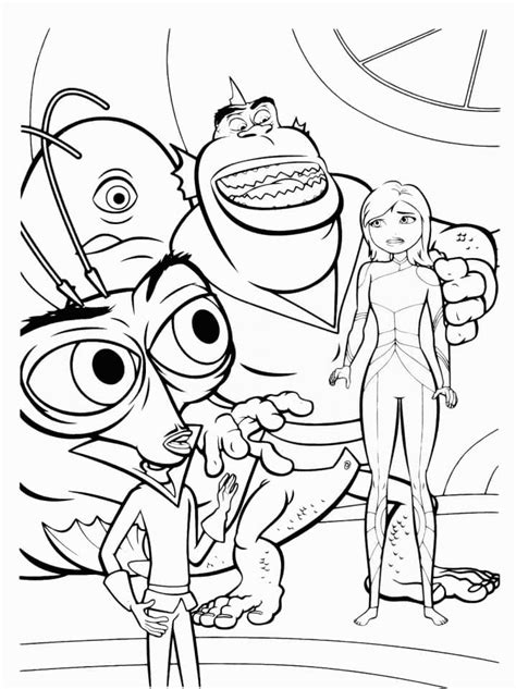 Aliens Vs Monsters Coloring Pages Monster Vs Aliens Coloring Page The