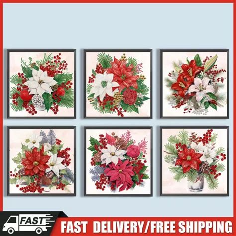 D Diy Partial Special Shaped Drill Diamond Painting Xmas Flower