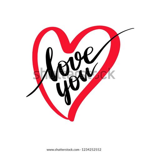 Love You Hand Written Lettering Inspirational Stock Vector Royalty