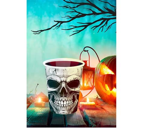 Pack De 6 Vasos Calavera Temible De 240 Ml