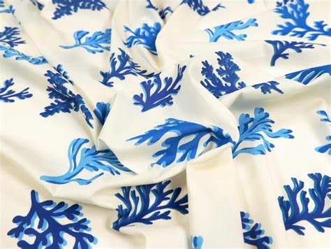 Dressmaking Fabric Coral Cotton Lawn Blue Fabric Godmother