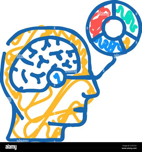 Cognitive Skills Neuroscience Neurology Icon Doodle Illustration Stock