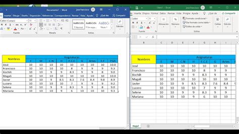 Vincular Tabla De Excel Con Una Hoja De Word Youtube