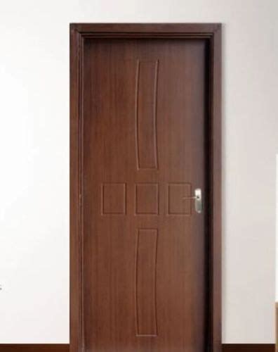 Solid Wood Decorative Wooden Membrane Designer Flush Brown Door For