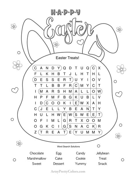 Free Easter Word Search Printable Puzzles Uncover The Fun Artsy