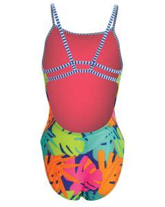 Dolfin Uglies Girl S Aloha Print V 2 Back One Piece Swimsuit