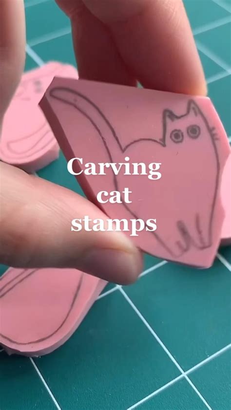 Cat Stamps Cat Stationery In 2024 Hand Carved Stamps Diy Diy Stamp