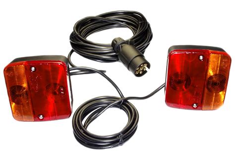 Zestaw Tylnych Lamp Na Magnes Do Przyczepy Wtyczka 7 Pin Kabel 7 5m 2