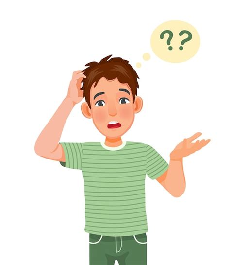 Premium Vector Young Man Feeling Confused Scratching His Head Having