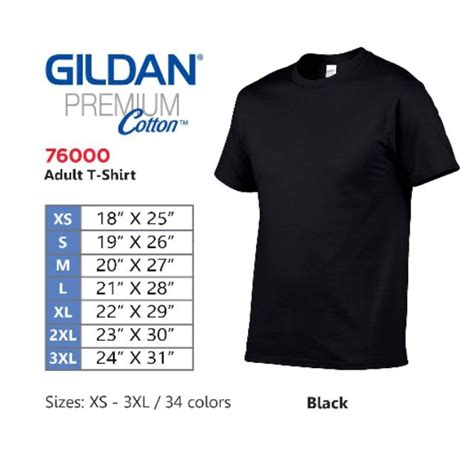 Gildan Premium Cotton Adult Plain Black T Shirt 76000 Lazada PH