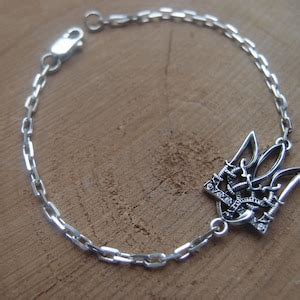 Tryzub Trizub Ukrainian Trident Sterling Silver Bracelet On Chain Free