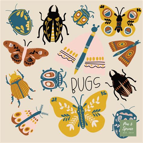 Bugs - Insect Art - Folk Art Bugs - Nature | Insect art, Scandinavian ...