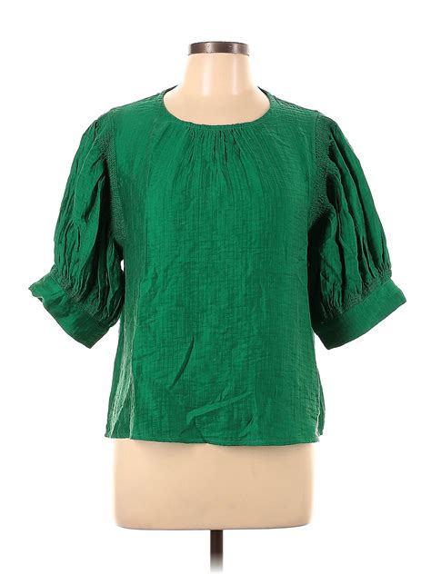 Jodifl Green Short Sleeve Blouse Size L 62 Off Thredup