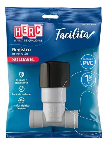 Registro Herc Pvc Sold Vel Sem Canopla Facilita Mm Branco Mercadolivre