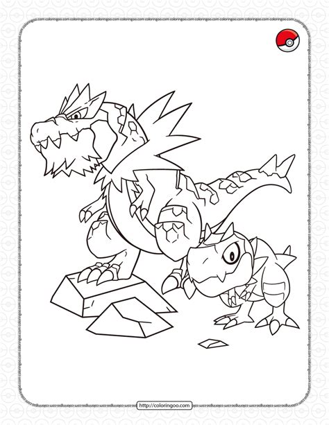 Rock-type Pokemon Pdf Coloring Page